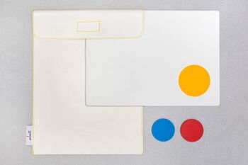 PRISM Classic - Platte mit zwei Scheiben, rot und blau